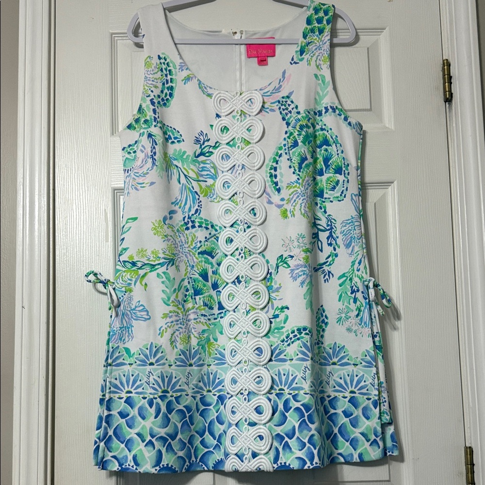 Lilly Pulitzer Blue and Green Floral Dress